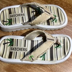 Skechers palm tree flip flops